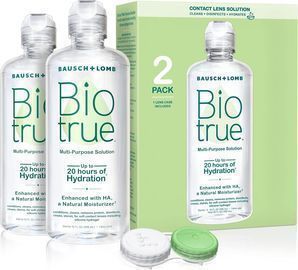 2 Pack 10oz Biotrue Contact Lens Solution + Case