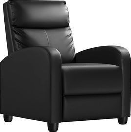Homall Recliner Chair (Black, Leather)