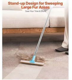 Pet Hair Removal Carpet Rake W/Adjustable Handle