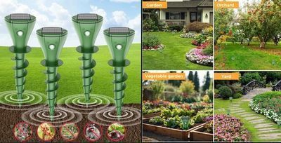 4 Pack of Solar Powered Critter Repellent