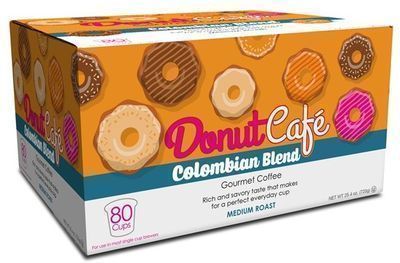 Donut Cafe Colombian Blend Single k-Cup, 80 Count