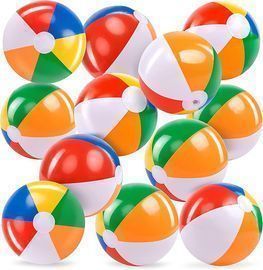 12 Pack of Joyin 12" Inflatable Rainbow Beach Balls