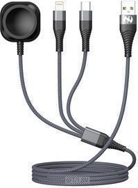 3-in-1 Magnetic 6' USB-A to USB-C Charging Cable