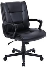 Realspace Rezzi Vegan Leather Mid-Back Manager Office Chair