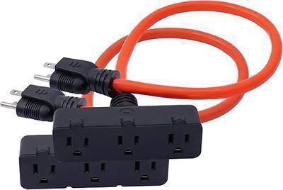 KMC 3-Outlet Power Extension Cord, 2pk