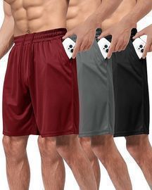 3 Pack of Boojo Quick Dry Workout Athletic Shorts W/Pockets