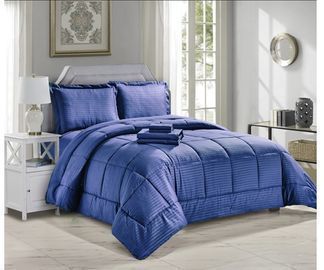 Noble House 8pc Embossed Stripe Bed In A Bag, Queen