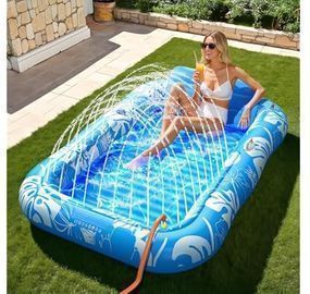 Inflatable Tanning Pool Lounger Float with Sprinkler
