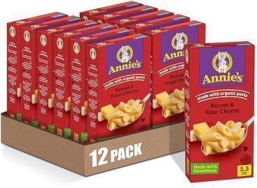 Annies Four Cheese Penne Macaroni and Cheese Dinner with Organic Pasta, 12pk