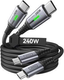 INIU 6.6ft USB C to USB C Cable, 240W Fast Charging, 2pk