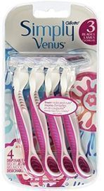 Gillette Simply Venus 3 Blade Disposable Razors, 4ct