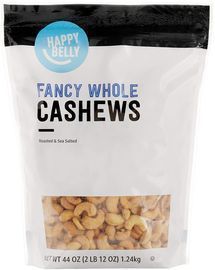 Happy Belly Fancy Whole Cashews, Roasted and Sea Salted, 44oz