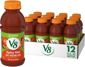 V8 Spicy Hot 100% Vegetable Juice, 12oz, 12pk