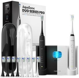 AquaSonic Duo PRO Dual Handle Whitening Smart Toothbrushes with UV Sanitizing Base