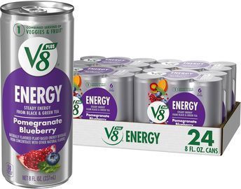 V8 +Energy Pomegranate Blueberry Juice Energy Drink, 8oz, 24pk