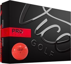 Vice Pro Plus Golf Balls, Red, 1 Dozen