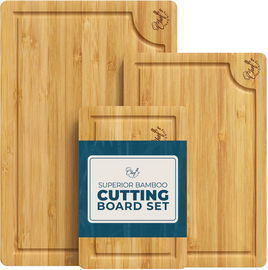 Chef's Favorite 3pc Bamboo Cutting Board Set