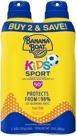 Banana Boat Sport Kids Sunscreen Spray, SPF50, Twin Pack