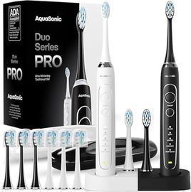 Aquasonic Duo Series PRO Ultra-Whitening Electric Toothbrush Set