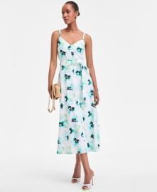 INC International Concepts Women's Printed Braided-Strap Midi Dress