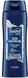 Suave Mens Moisture Body + Face Wash, 18oz