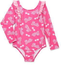 Character Toddler Girl Long- Sleeve Ruffle One- Piece Swimsuit