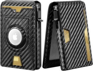 Carbon Fiber RFID Wallet with Airtag Holder