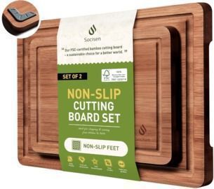 2pc Bamboo Cutting Board Set