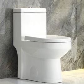 HOROW 1pc 0.8/1.28 GPF Dual Flush Round Toilet in White