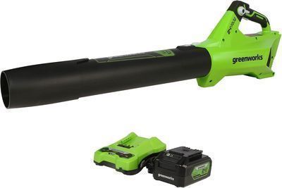 Greenworks 24V Cordless Brushless Axial Leaf Blower w/ Battery and Charger