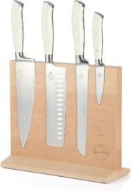 5pc Sur La Table Kitchen Essentials German Steel Knife Set w/ Magnetic Block