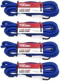 Hyper Tough 36" Standard Rubber Bungee Cords, 4pk