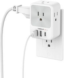 TESSAN Multi Plug Outlet Splitter with 3 USB Charging Blocks