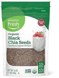 Amazon Fresh Organic Black Chia Seeds, 1lb
