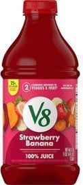 V8 Strawberry Banana 100% Fruit and Vegetable Juice, 46oz Bottle