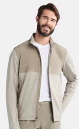 Athletic Works Mens Mixed Media Zip Jacket