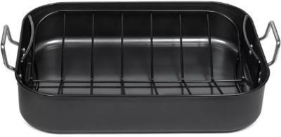 Sedona Kitchen Carbon Steel Nonstick 21" Extra-Large Roaster with Rack