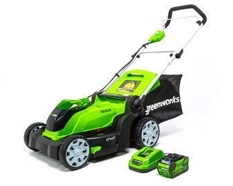 Greenworks 40V 17" Cordless Walk-Behind Push Lawn Mower with 4.0 Ah Battery and Charger