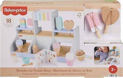 Fisher-Price Wood Pretend Play Toy Ice Cream Shop Set