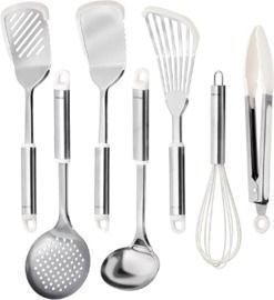 7pc Stainless Steel/Silicone Cooking Utensils Set