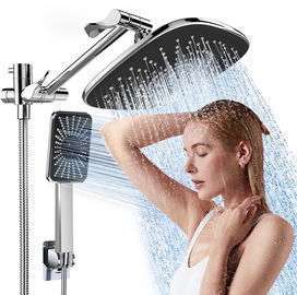 12" Wide Adjustable High Pressure Dual Showerhead