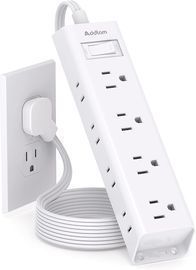 Flat Plug Power Strip, 12 Outlets - Prime Members Only