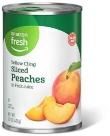 Amazon Fresh Yellow Cling Sliced Peaches in Fruit Juice, 15oz