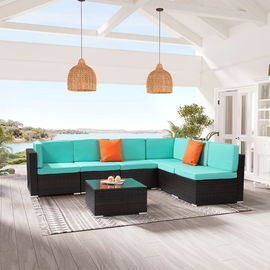 Ktaxon 7pc Rattan Wicker Sectional Set Patio Furniture Set
