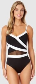 Anne Cole Women's Mesh-Inset One-Piece Swimsuit