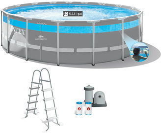 Intex 17' x 48" Clearview Prism Frame Above Ground Swimming Pool Set with Pump
