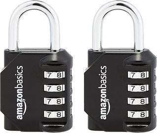 Amazon Basics 4-Digit Combination Lock, 2pk