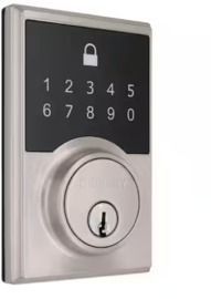 Defiant Square Satin Nickel Compact Touch Electronic Deadbolt