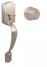 Defiant Castle Satin Nickel Entrance Door Handleset with Hartford Interior Knob