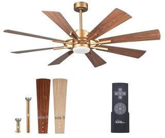 Parrot Uncle 60" Gold Ceiling Fan w/ Light